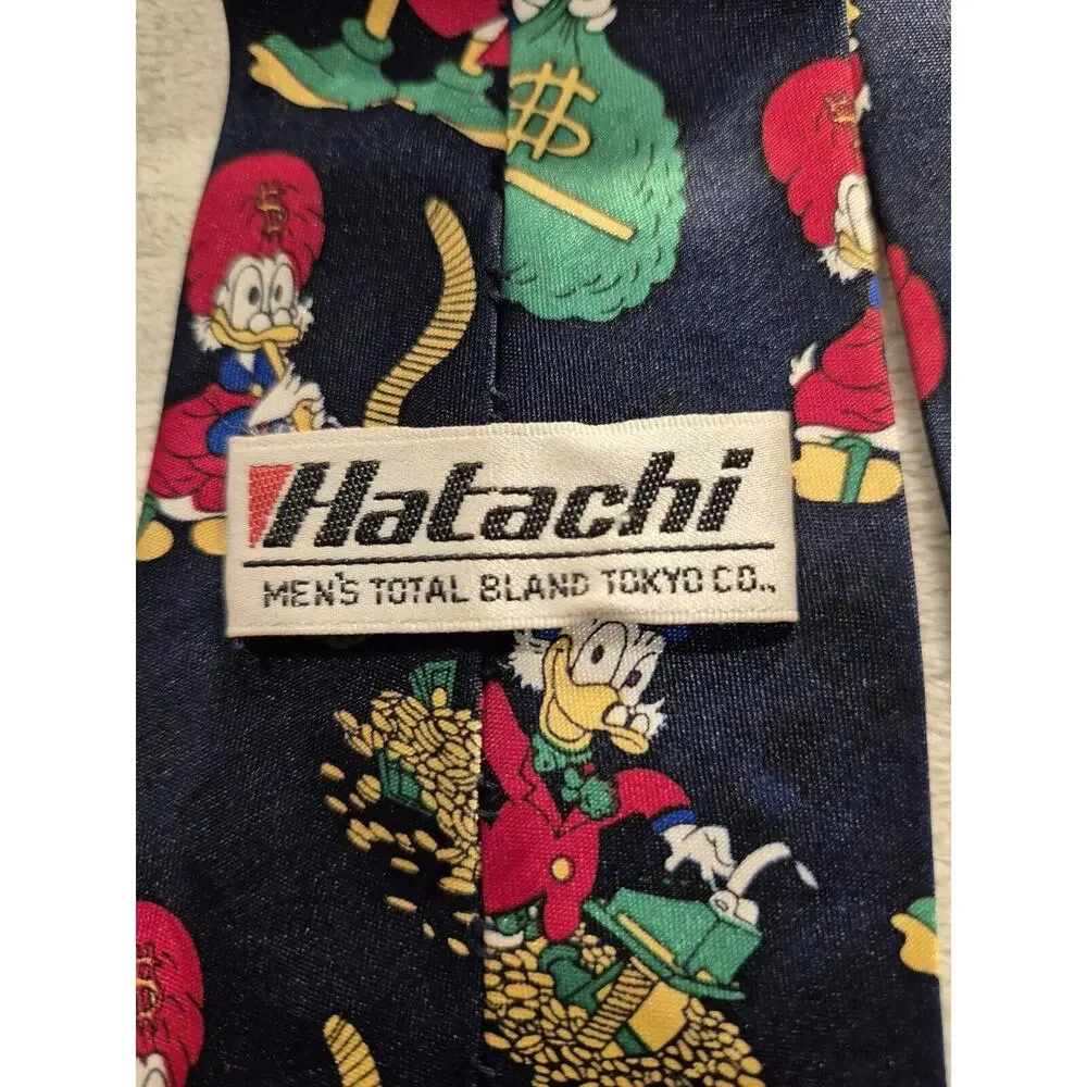 Disney Uncle Scrooge Men Necktie Black Limited Edition Rare Vintage Money Bags